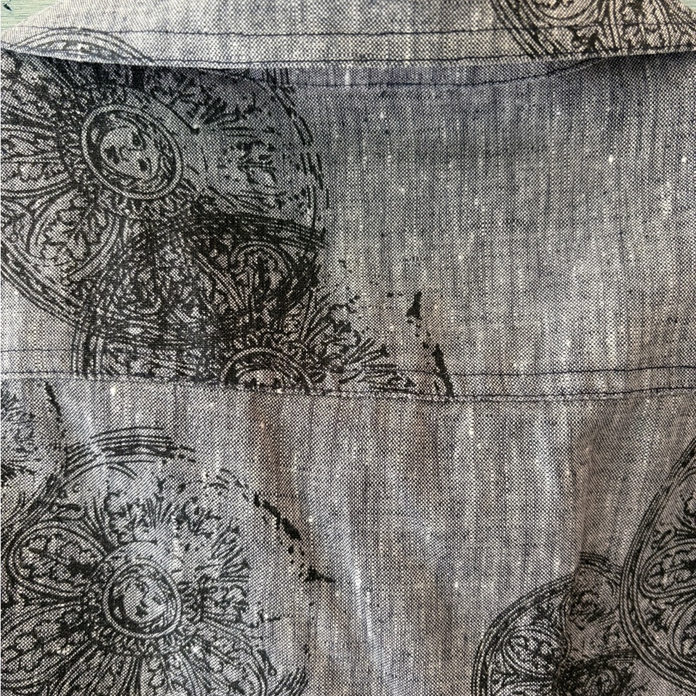 Classy & Chic Gray, Black, & Silver 100% Linen Jacket by Chico’s Design - Picture 7 of 11